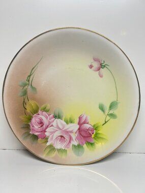Hand Painted Jonroth Studios Nippon Porcelain Plate Gold Trim 1891-1921 Japan